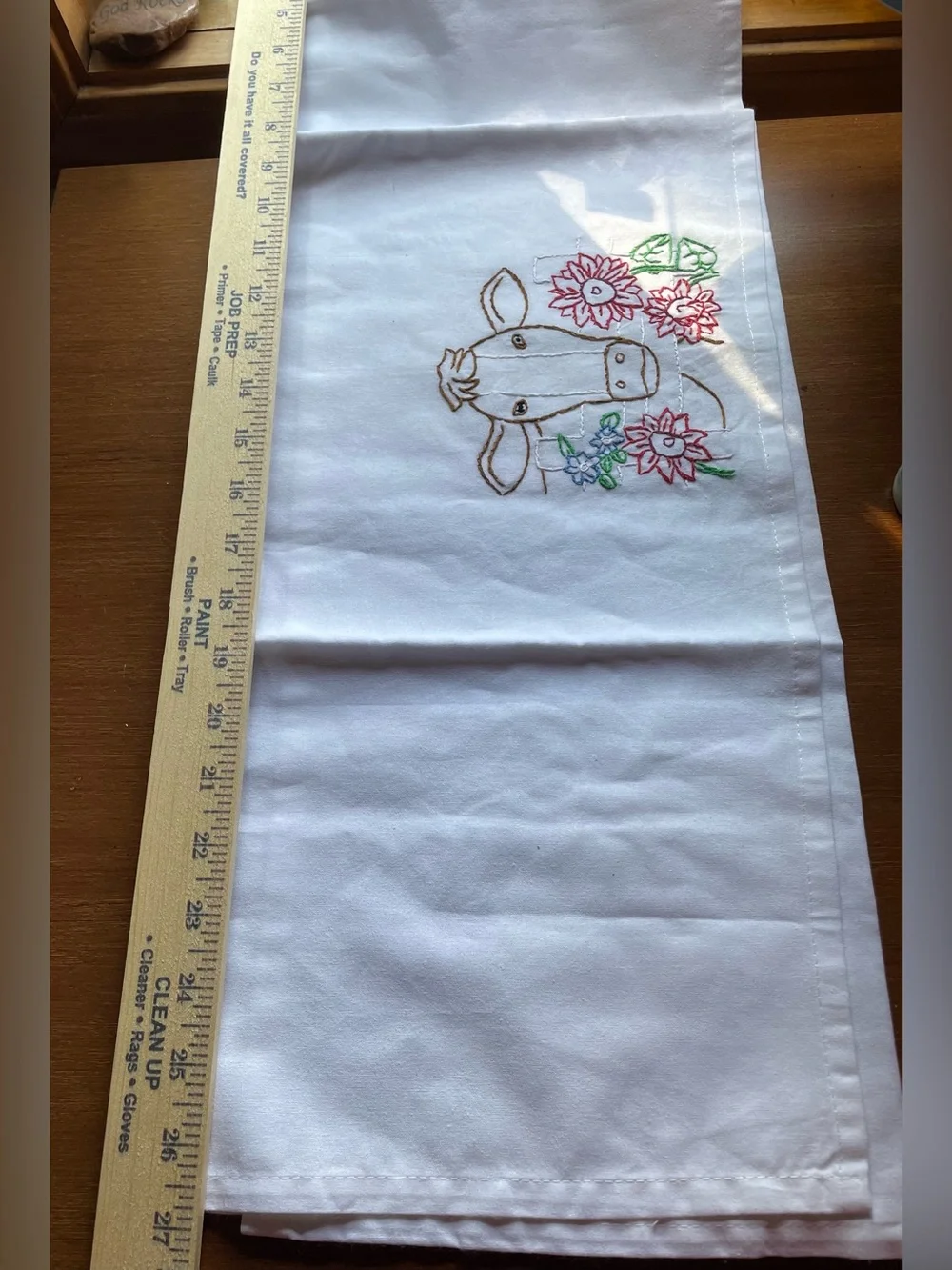 New Large Cow Embroidered Kitchen Towel 100% Cotton